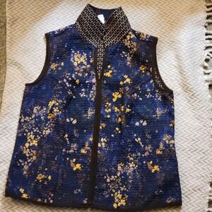 CJ Banks Women's Quilted Vest Brown/Blue Size X